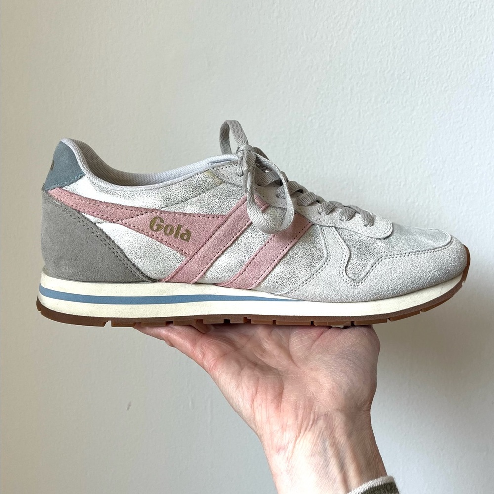 Gola Daytona Blaze Silver and Pink Retro Sneakers - Picture 3 of 7